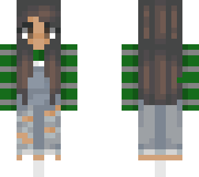 brown slytherin girl with an overall
