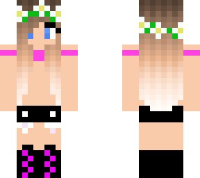 cute pink and black flower crown girl