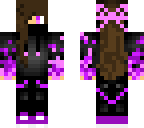 purple pink girl with fire decal