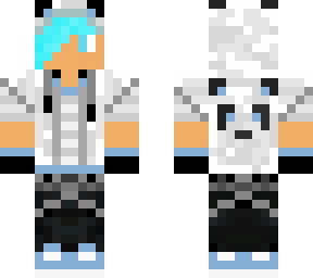 light blue hair panda boy