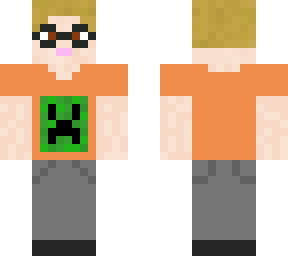 minecraft player with a creeper shirt