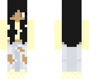 -girl with black hair in yellow-