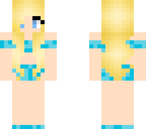 blond hair blue bathing suit
