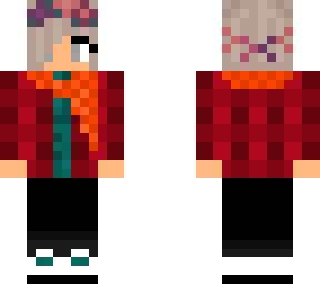 girl with short hair and scarf