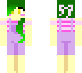 green haired loli in overalls