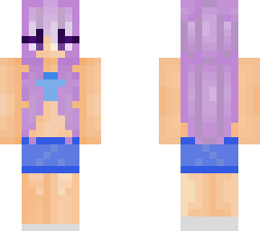 purple hair girl (shorts and half shirt v1)