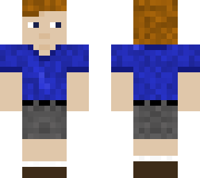 shorts and a blue t-shirt