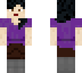alex but with purple shirt and black hair