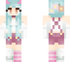 cute girl with overalls and horns