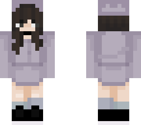 a girl in lavender-colored clothes