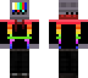 tv man with rainbow hoodie