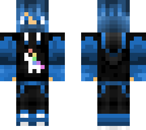 blue boxer man with unicorn double face
