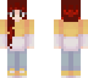 cute girl with red hair and yellow outfit
