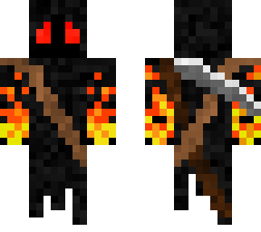 floating fire grim reaper with scythe
