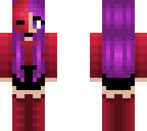 halloween - purple hair - red boots and mask