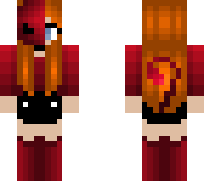 halloween - red and orange - tail horns and mask - shorts