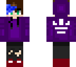 part-blue hair w/ purple adidas hoodie