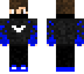 black hoodie with blue fire
