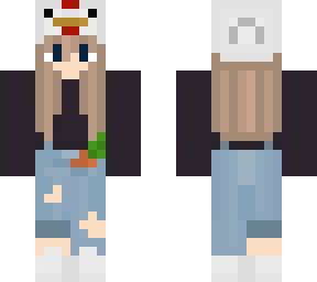 farmers girl with chicken hat and carrot