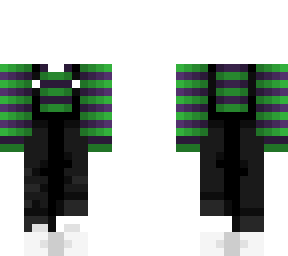 halloween - black overalls - green and purple stripe ob