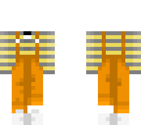 halloween - orange overalls - gray and yellow stripes ob