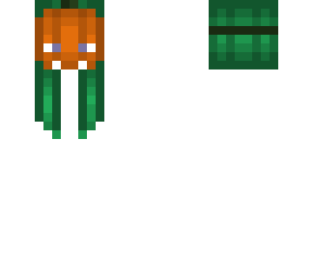 halloween - short green hair - pumpkin mask