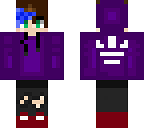 part-blue hair w/ purple adidas hoodie