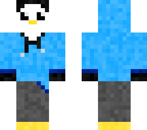just a penguin wearing a blue hoodie