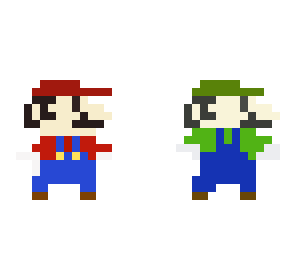 mario and luigi pixel art