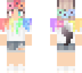 pastel rainbow girl (shorts and t-shirt)