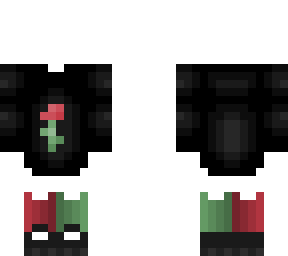 black outfit - red and green socks - rose flower ob
