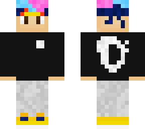 ninja wearing time in adidas sweatshirt - cotton candy hair