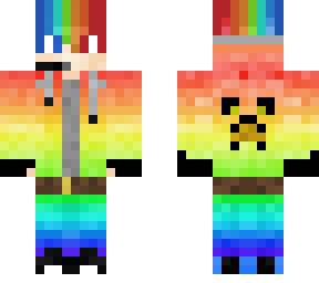 rainbow minecraft - addicted gamer v2 (made the hoodie more 3-d)