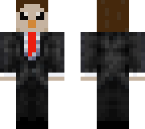 tuxedo bird with red tie
