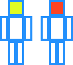 blue box with color full head