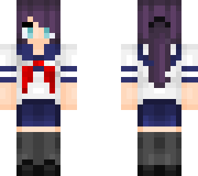 purple hair school girl