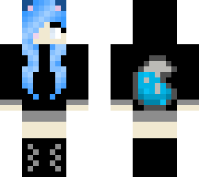 blue haired wolf girl