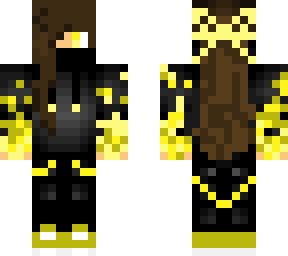 girl w/ black hoodie and yellow fire decal