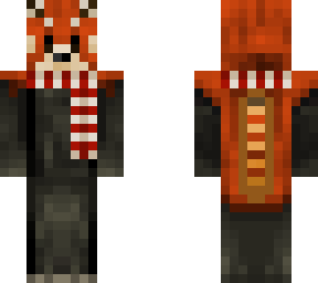 red panda with red scarf
