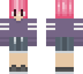 cute pink hair girl