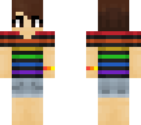 new hair n rainbow striped shirt