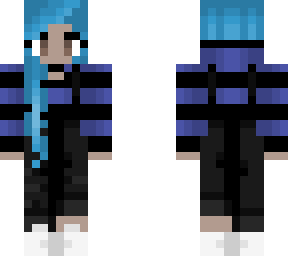 the lovely blue girl - black and blue stripe - overalls