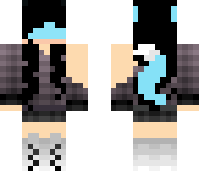 update second girl with black hair cyan wolf into pink wolf