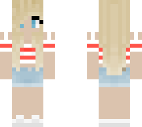 blonde girl w/ crop top & high waisted jorts