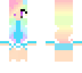 gamergirl with rainbow pastel hair