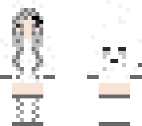 ghast girl with grey hair and eyes