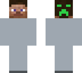 ghost steve with creeper hair