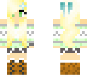 girl with blonde hair with green clothes and boots