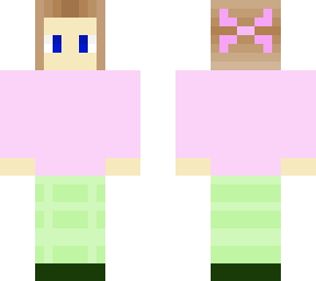 girl with pink bow and headphones