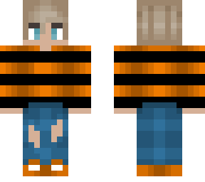 cute halloween blonde boy - black and orange stripes - ripped jeans